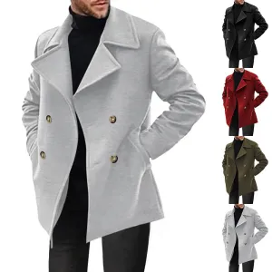 Nukty-shop men’s fashion Men's Trench Coat Spring and Autumn Men's Coat Mid-Length Casual Men's Coat