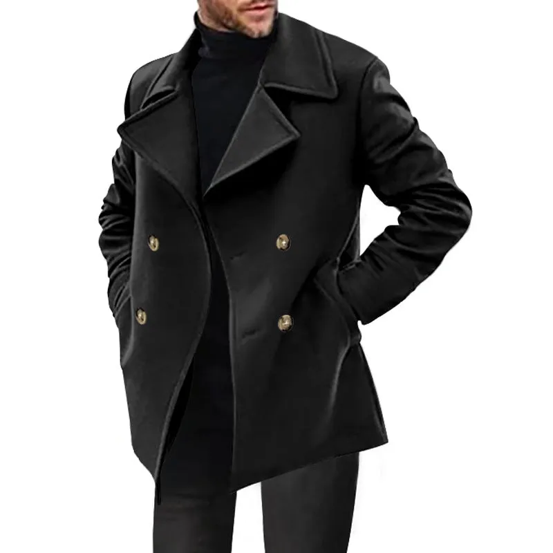 Nukty-shop men’s fashion Men's Trench Coat Spring and Autumn Men's Coat Mid-Length Casual Men's Coat