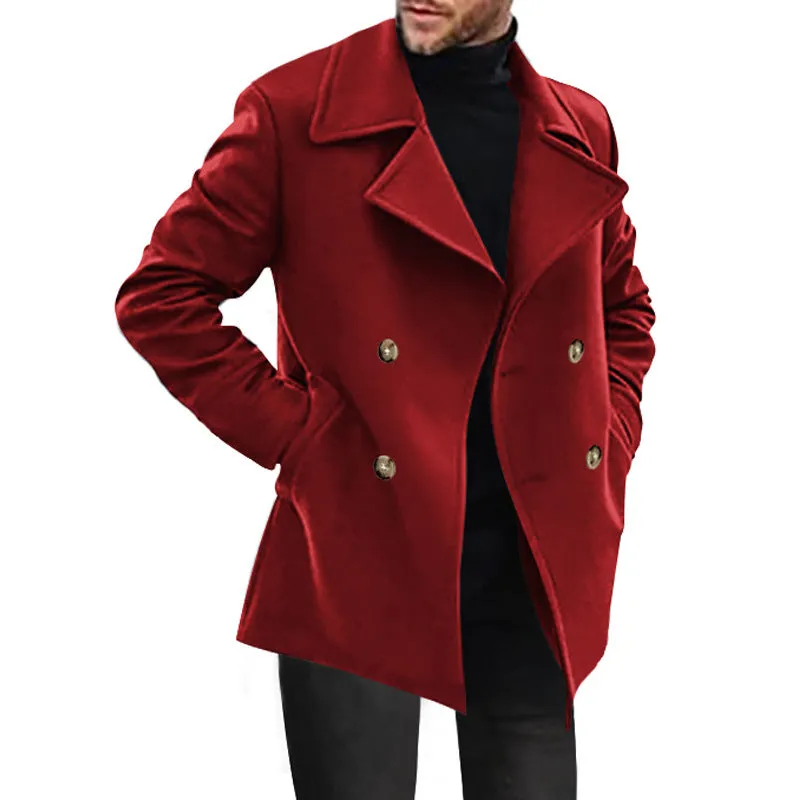 Nukty-shop men’s fashion Men's Trench Coat Spring and Autumn Men's Coat Mid-Length Casual Men's Coat