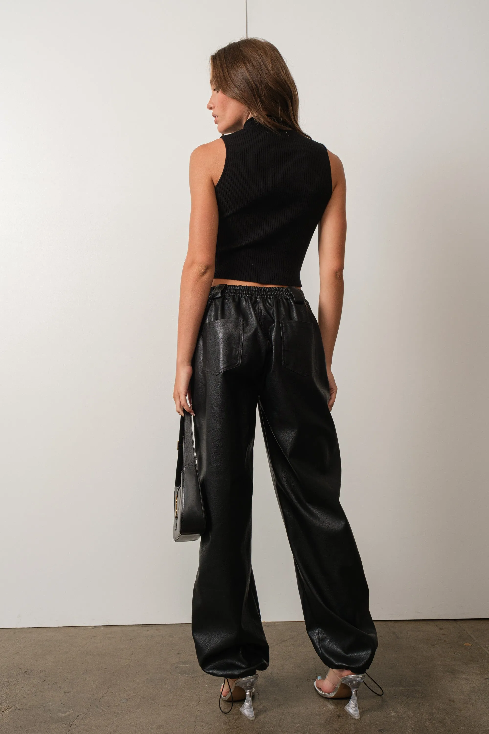 VEGAN LEATHER CARGO JOGGERS